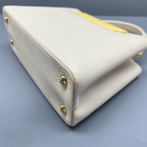 Louis Vuitton Capucines PM Calfskin Beige Mystic White