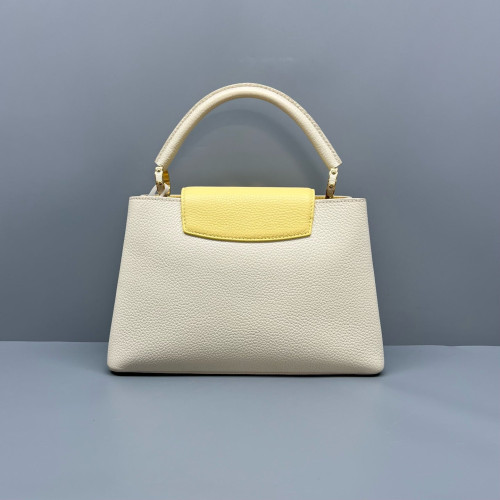 Louis Vuitton Capucines PM Calfskin Beige Mystic White