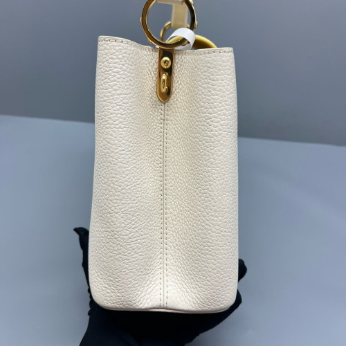 Louis Vuitton Capucines PM Calfskin Beige Mystic White