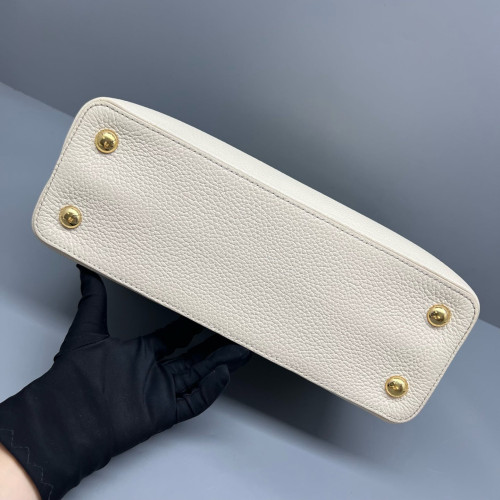 Louis Vuitton Capucines PM Calfskin Beige Mystic White