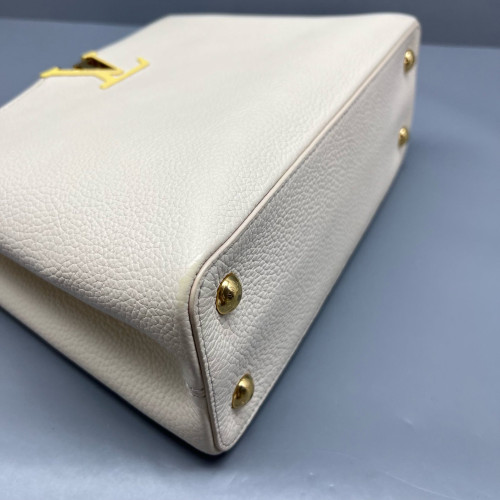 Louis Vuitton Capucines PM Calfskin Beige Mystic White
