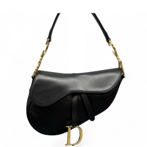 Dior Medium Saddle Bag Calfskin Black