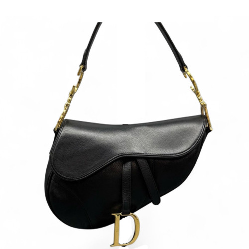 Dior Medium Saddle Bag Calfskin Black