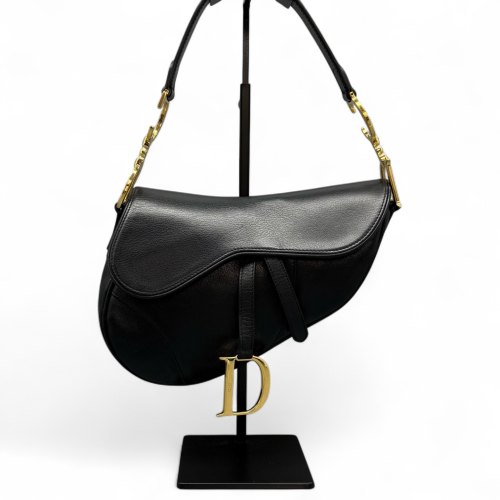 Dior Medium Saddle Bag Calfskin Black