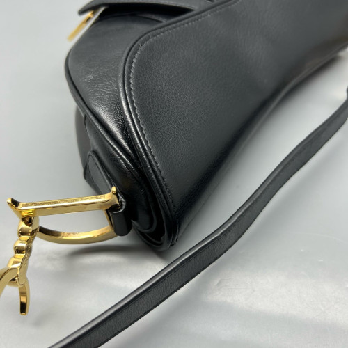 Dior Medium Saddle Bag Calfskin Black