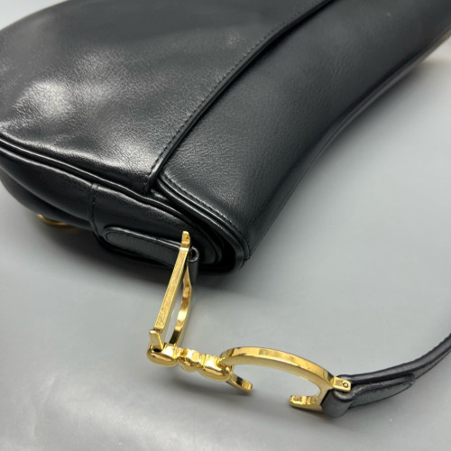 Dior Medium Saddle Bag Calfskin Black