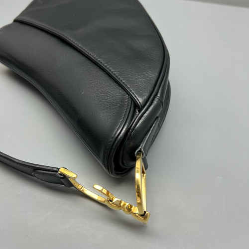 Dior Medium Saddle Bag Calfskin Black