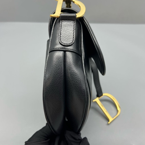 Dior Medium Saddle Bag Calfskin Black