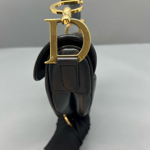 Dior Medium Saddle Bag Calfskin Black