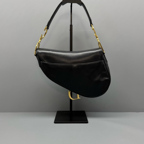 Dior Medium Saddle Bag Calfskin Black