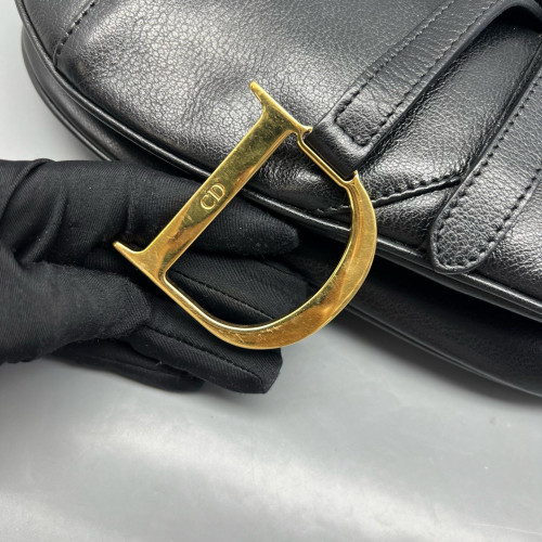 Dior Medium Saddle Bag Calfskin Black