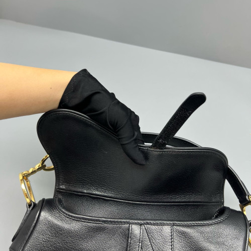 Dior Medium Saddle Bag Calfskin Black