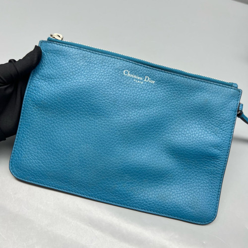 Dior Medium Diorissimo Tote Grained Calfskin Blue