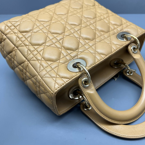 Dior Medium Lady Dior Calfskin Natural Tan Dior Medium Lady Dior Calfskin Natural Tan