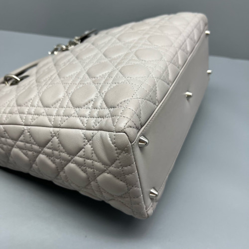 Dior Large Lady Dior Calfskin Grey