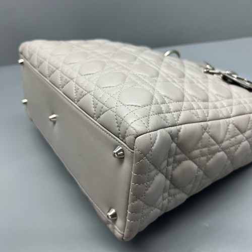 Dior Large Lady Dior Calfskin Grey