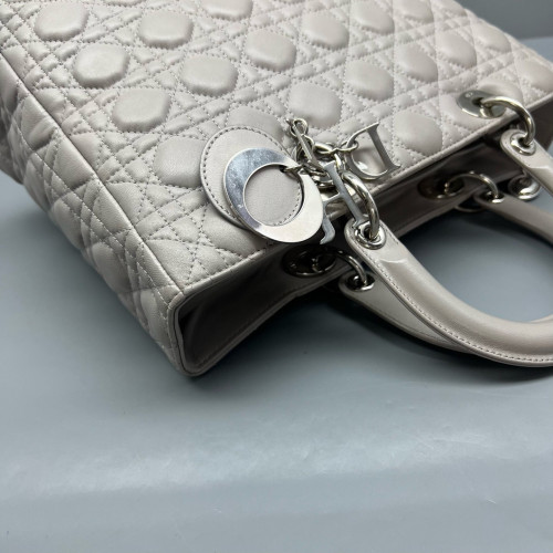 Dior Large Lady Dior Calfskin Grey