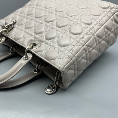 Dior Large Lady Dior Calfskin Grey
