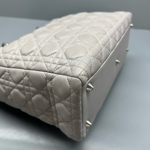Dior Large Lady Dior Calfskin Grey