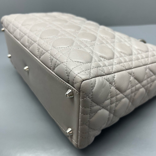 Dior Large Lady Dior Calfskin Grey