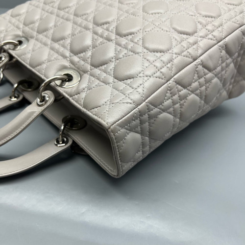 Dior Large Lady Dior Calfskin Grey