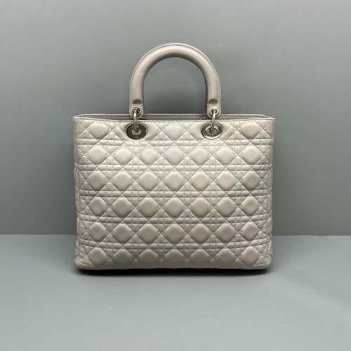 Dior Large Lady Dior Calfskin Grey