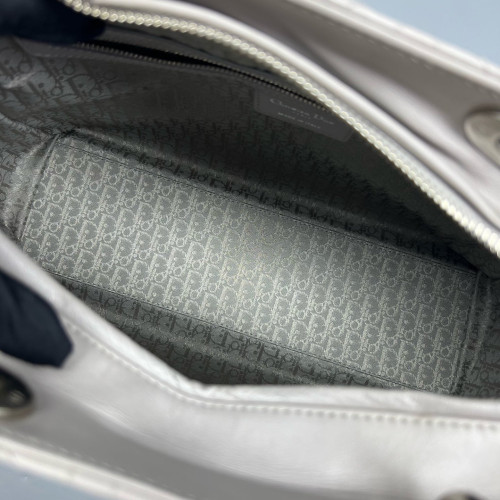 Dior Large Lady Dior Calfskin Grey