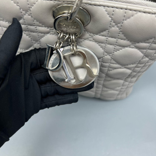 Dior Large Lady Dior Calfskin Grey