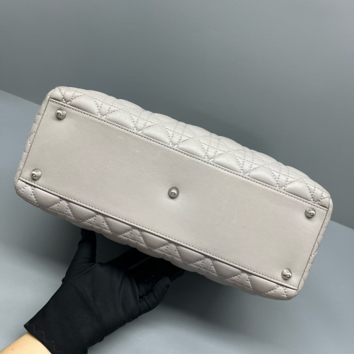 Dior Large Lady Dior Calfskin Grey