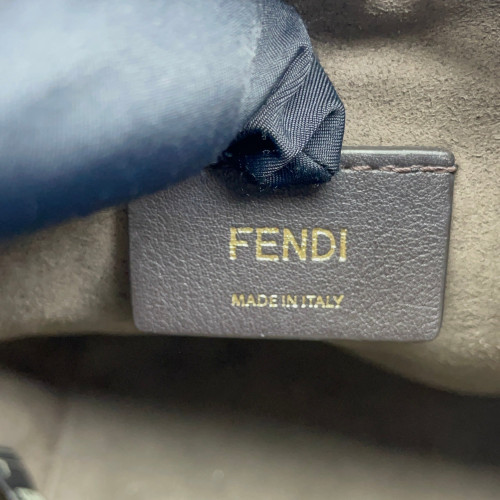 Fendi Mini Mon Tresor Bucket Embossed FF Brown Black Fendi Mini Mon Tresor Bucket Embossed FF Brown Black