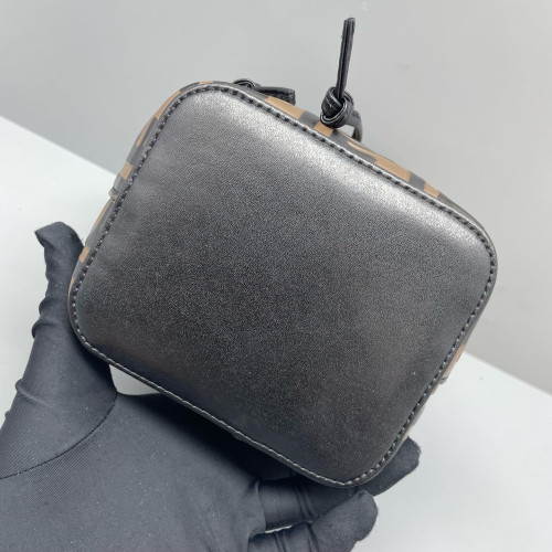 Fendi Mini Mon Tresor Bucket Embossed FF Brown Black Fendi Mini Mon Tresor Bucket Embossed FF Brown Black