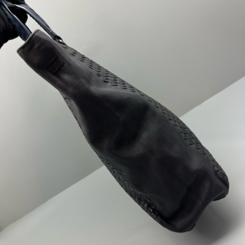 Bottega Veneta Tote Bag Calfskin Intrecciato Blue Black