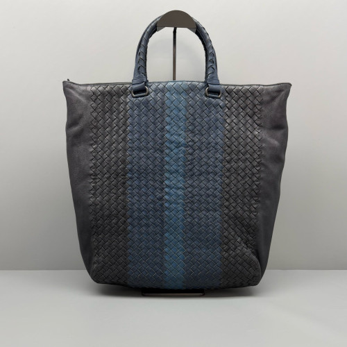 Bottega Veneta Tote Bag Calfskin Intrecciato Blue Black