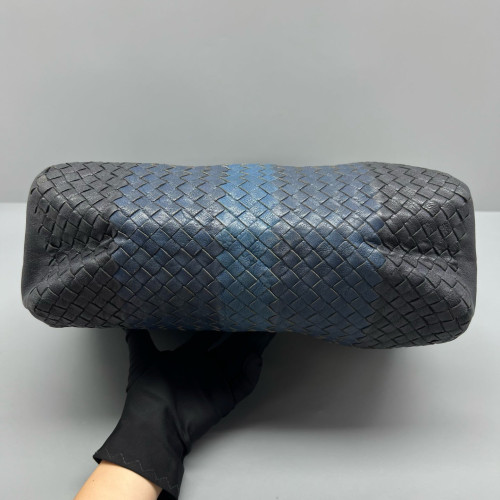 Bottega Veneta Tote Bag Calfskin Intrecciato Blue Black