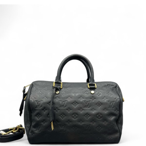 Louis Vuitton Speedy Bandouliere 30 Monogram Empreinte Navy Black