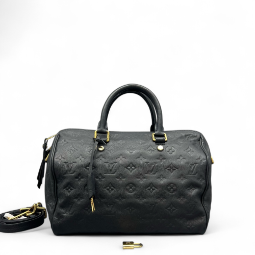 Louis Vuitton Speedy Bandouliere 30 Monogram Empreinte Navy Black