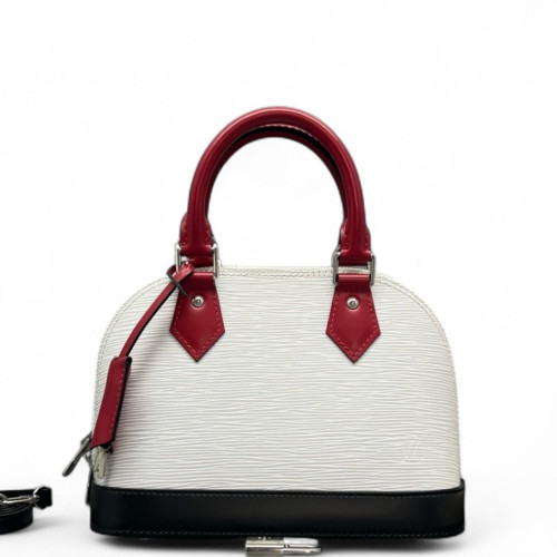 Louis Vuitton Alma BB Epi White Black Red