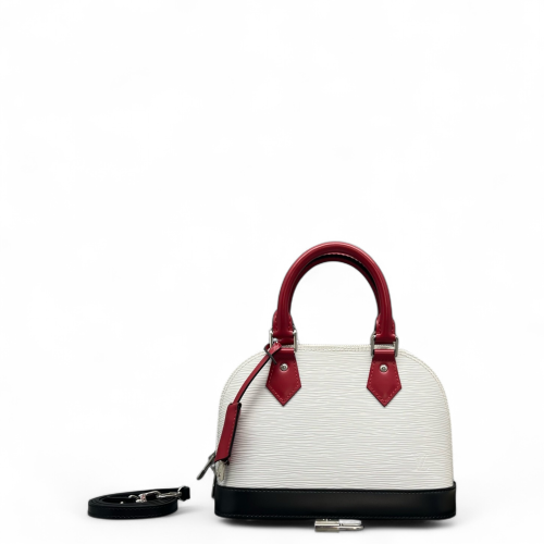 Louis Vuitton Alma BB Epi White Black Red