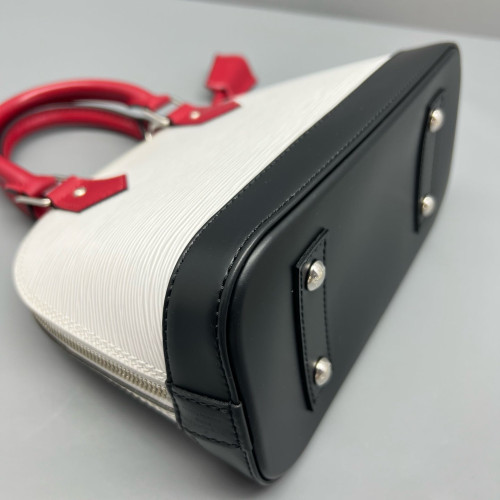 Louis Vuitton Alma BB Epi White Black Red