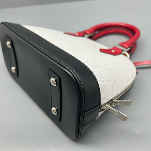 Louis Vuitton Alma BB Epi White Black Red