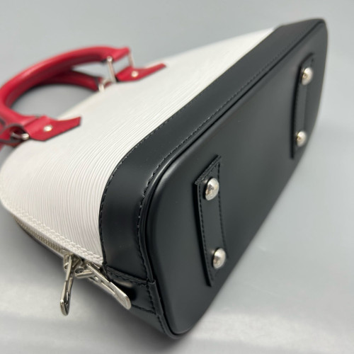 Louis Vuitton Alma BB Epi White Black Red