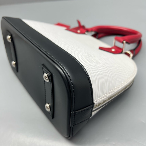 Louis Vuitton Alma BB Epi White Black Red
