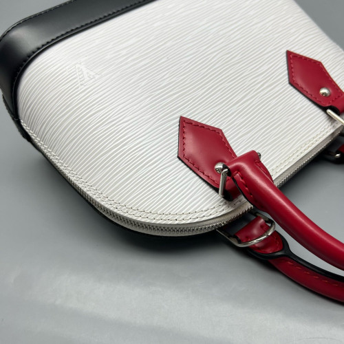 Louis Vuitton Alma BB Epi White Black Red