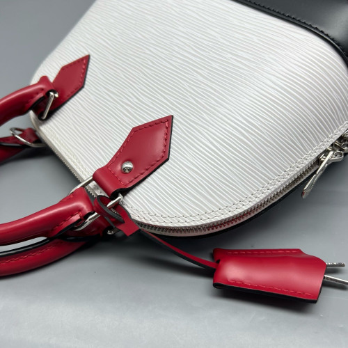 Louis Vuitton Alma BB Epi White Black Red