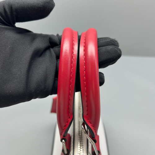 Louis Vuitton Alma BB Epi White Black Red