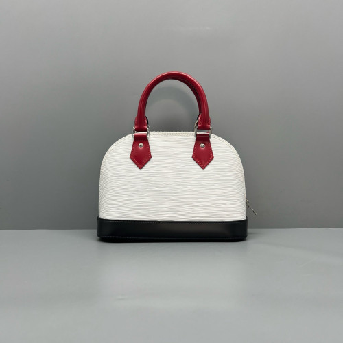 Louis Vuitton Alma BB Epi White Black Red