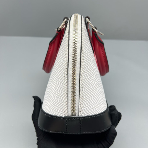 Louis Vuitton Alma BB Epi White Black Red
