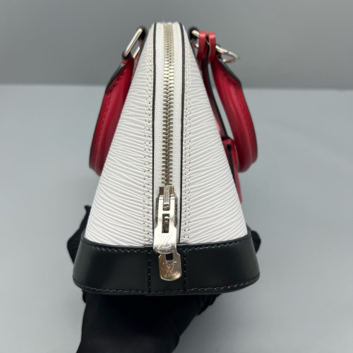Louis Vuitton Alma BB Epi White Black Red