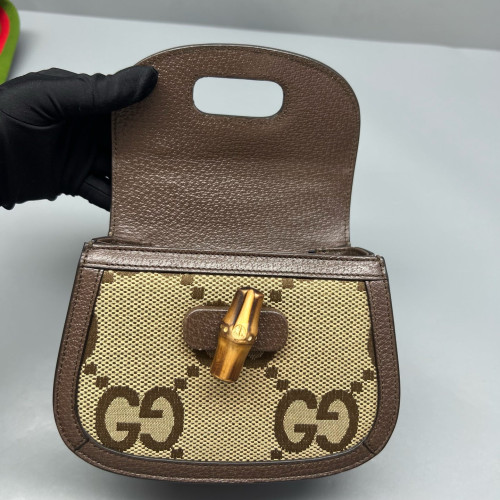Gucci Bamboo 1947 Mini Monogram Jumbo GG Brown Beige