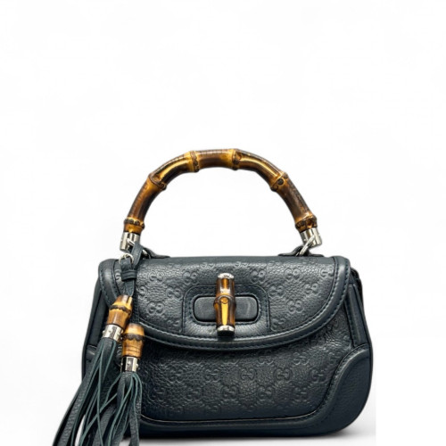 Gucci Bamboo Bamboo 1947 Medium Guccissima Dark Blue